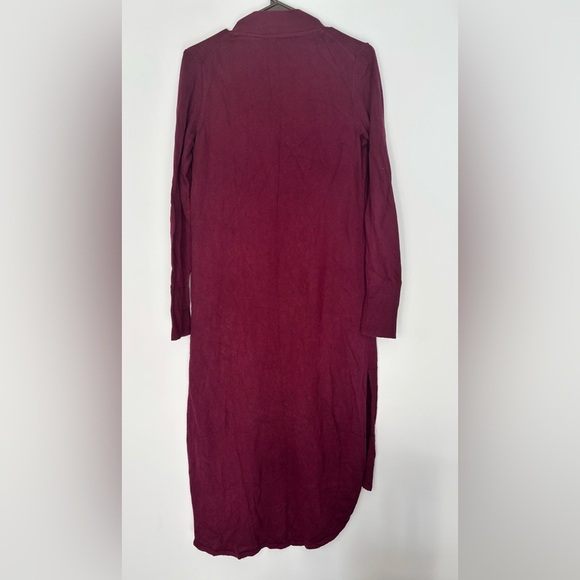 H By Halston Womens Long Sweater Duster Cardigan Size XS Color Plum - Picture 2 of 4